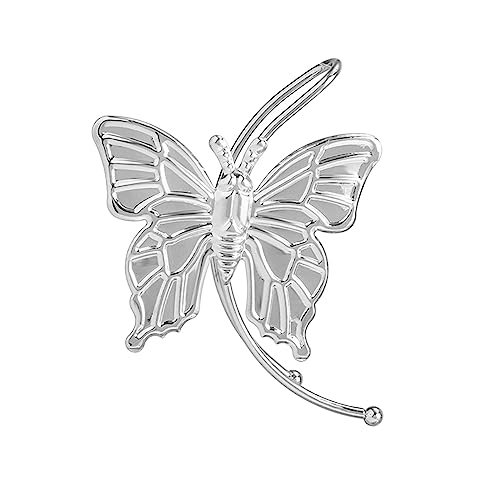 XINGLIDA Einfache Schmetterlings-Ohrringe, Ohrmanschetten, Kletterer-Ohrclip für Frauen und Mädchen, Fee, kein Piercing, Ohrclip, Schmuck, Geschenk, Size reference picture, Eisen von XINGLIDA