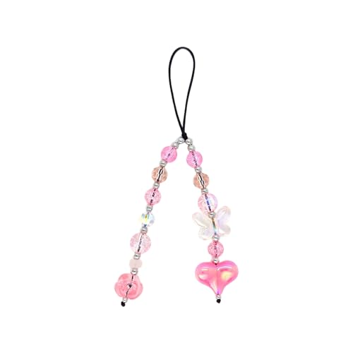 XINGLIDA Einzigartige Herz Perlen Schlüsselbund Stylish Funfle Phone Lanyard Resin Textur Perfekt Zum Hinzufügen Von Farbe Zu Ihrem Zubehör Telefonbandzubehör von XINGLIDA