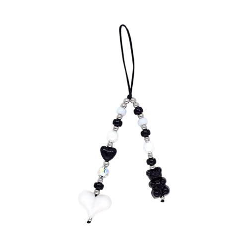 XINGLIDA Einzigartige Herz Perlen Schlüsselbund Stylish Funfle Phone Lanyard Resin Textur Perfekt Zum Hinzufügen Von Farbe Zu Ihrem Zubehör Telefonbandzubehör von XINGLIDA