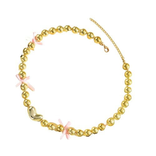 XINGLIDA Elegante Charm Ribbon Halskette Mit Perlen Und Bowknot Für Partys Die Daten Und Tägliche Modische Perlenkette Geeignet Sind von XINGLIDA