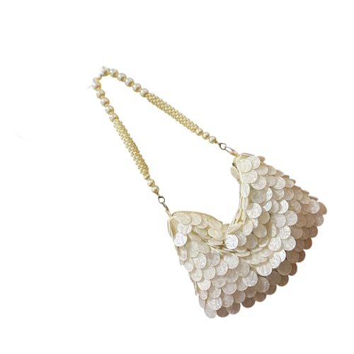 XINGLIDA Elegante Fischschuppen Strukturierte Abendtasche Leichte Umhängetaschen Mit Abnehmbarem Riemen Achselgrundstück Für Frauen Abnehmbare Umhängetasche von XINGLIDA