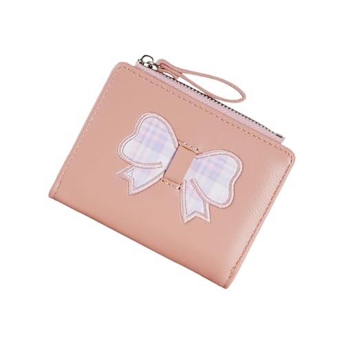 XINGLIDA Elegante Kurze PU Brieftasche Mit Modischen Bögen Und Multi Funktionalen Schläfen Fenstermünze Für Frauen Und Mädchen Multifunktionaler Kartenhalter Brieftasche von XINGLIDA
