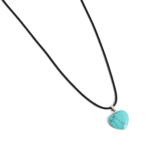 XINGLIDA European Green Green Halskette Naturstein Liebes Herzstein Anhänger Langes Wachs Seil Halskette Schmuck Leuchtend Für Männer von XINGLIDA