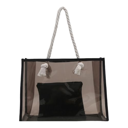 XINGLIDA Frauen Handtasche Mit Seilhandles Trendy Umhängetasche Große Kapazitäts Achselhöhle Pendeln Klarer Stadion Damen Schulter Klar von XINGLIDA
