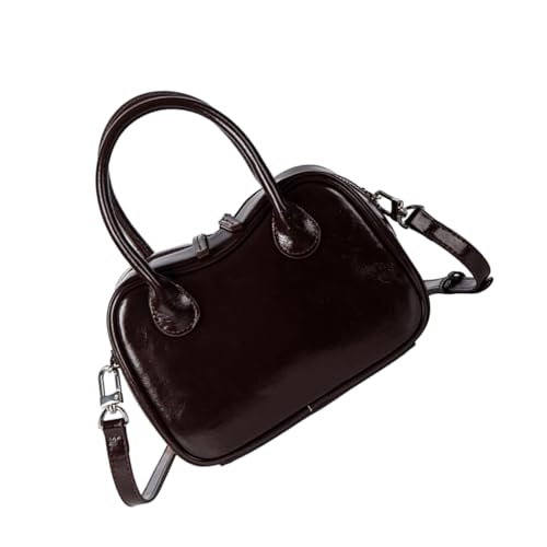 XINGLIDA Frauen Lässig Quadratwälzbeutel PU Leder Handheld Bowling Taschen Mit Verstellbarem Riemen Zum Einkaufen Und Pendelnpendlerpendlertasche von XINGLIDA