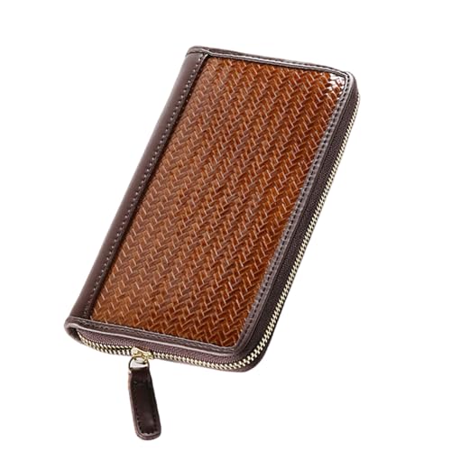 XINGLIDA Funktionale Frauen PU Leder Geldbörsen Gewebte Muster Mit Großer Kapazität Reißverschluss Kartenhalter Ladies Phone Hülle Münze Long Geldbörse von XINGLIDA