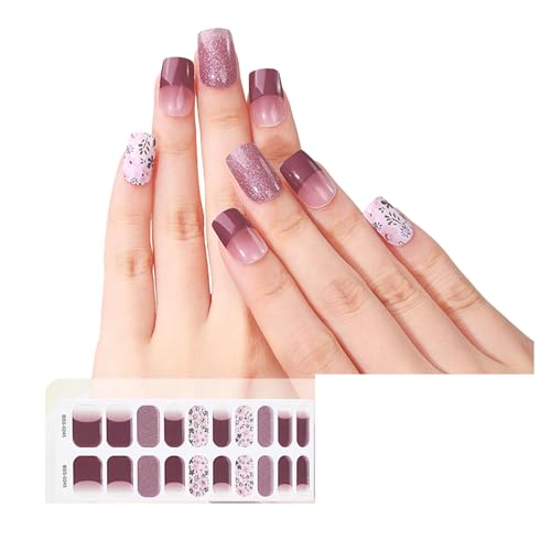 XINGLIDA Gel-Nagellack-Aufkleber, volle Wraps für UV-/LED-Lampe, einfaches Anbringen und Entfernen, Nagelfeile enthalten (Nr. 2) von XINGLIDA