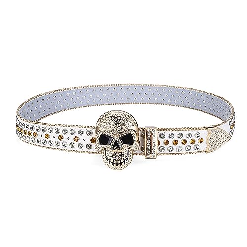 XINGLIDA Glitzernder Totenkopf Strassstein Taillengürtel Körperketten Jeans Bühnenshows Frauen Mädchen Musikfestival von XINGLIDA