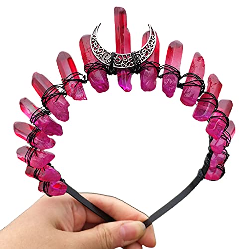 XINGLIDA Haarband, Quarz-Kristall-Stirnband, Naturstein für Kopfschlaufen, Dekoration, Boho-Stil, Krone für Hochzeitsfeiern (PR#) von XINGLIDA