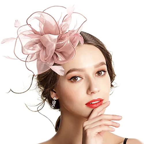 XINGLIDA Haarnadel, Damen-Fascinator-Stirnband, Teeparty-Stirnband, Feder-Fascinator-Stirnband, Netz-Feder-Stirnband, Cocktail-Stirnband (PK#) von XINGLIDA