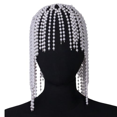 XINGLIDA Haarschmuck mit glitzernden Perlen, für Schönheitswettbewerbe, Abschlussbälle, Brautschmuck, Hochzeit, Kopfbedeckung, head circumference 55-60cm, Imitationsperlen von XINGLIDA