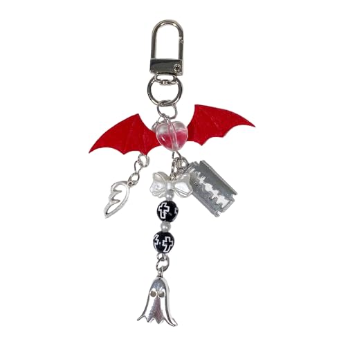 XINGLIDA Halloween Fledermausspecter Telefon Anhängerschlüsselkette Für Tägliche Verwendung Von Perlen Perlen Keyring Für Den Täglichen Gebrauch Und Partys Telefongurt von XINGLIDA