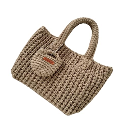 XINGLIDA Handgefertigter Häkelbeutel Weiches Garn Handtasche Mode gestrickte Taschen Top für Freizeitreisen und modische Fr XINGLIDA Handgefertigter Häkelbeutel Weiches Garn Handtasche Mode gestrickte Taschen Top für Freizeitreisen und modische Fr von XINGLIDA