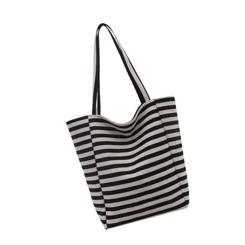 XINGLIDA Hoboes Taschen Für Frauen Schulter Trendy Handtasche Geldbörsen Streifen Leinwand Toted Mode Pendelputbeutel Geburtstag Geschenkstreifen Leinwand Tasche Für Frauen von XINGLIDA