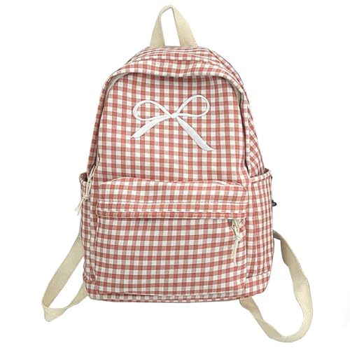 XINGLIDA Japanische Frauen Teenager Mädchen Karomuster Großer Rucksack Ästhetisch Niedliche Schleife Reißverschluss Schüler Schul XINGLIDA Japanische Frauen Teenager Mädchen Karomuster Großer Rucksack Ästhetisch Niedliche Schleife Reißverschluss Schüler Schul von XINGLIDA