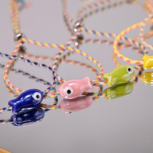 XINGLIDA Lebendige Keramikfisch Charmalme Armband Inspire Handgelenk Spülung Schmuck Für Frauen Tragbare Robuste Designs Ziehen Stringarmband von XINGLIDA