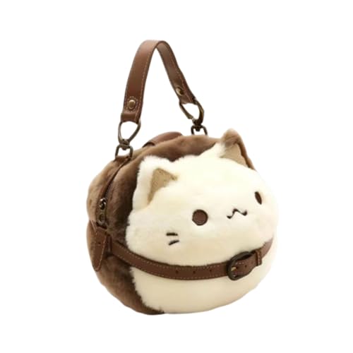 XINGLIDA Lustige Katzen Formen Plüschhandtasche Für Frauen Und Mädchen Kleine Und Tragbare Umhängetasche Weiche Plüsch Taschen Einkaufskatzen Handtasche von XINGLIDA