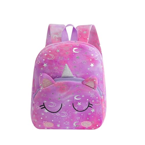 XINGLIDA Mädchenkindergarten Rucksack Mit Verstellbarem Schultergurt Bequeme Regenbogen Tierschule Für Kinder Von 3+ Vorschule Rucksack von XINGLIDA