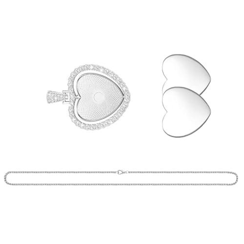 XINGLIDA Mode Herzheizkette Accessoires Mit Rotierenden Inlay Gemstones Schmuckzubehör Für Frauen Mädchen Modischer Herzschmuck von XINGLIDA