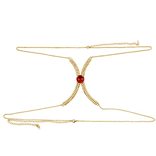 XINGLIDA Modeschmuck, Brusthalterung Kristall Harness Kette Party Körperschmuck Brust Körperkette für Frauen Mädchen von XINGLIDA