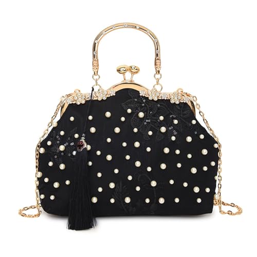 XINGLIDA Praktische Abendtasche Mit Künstlerischer Stickerei Design Quasten Dekoration Schulter Für Arbeit Und Hochzeitsfeier Stylische Fraueneinkäufe von XINGLIDA