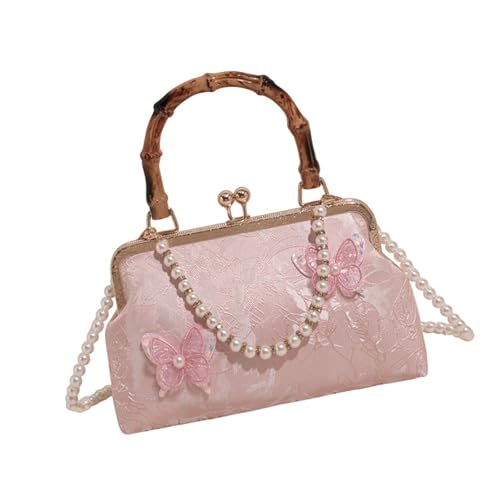 XINGLIDA Raffinierte Abend Handtasche Schultertasche Mit Blumenstickerei Dinnertasche Crossbody Taschen Feier Accessoire Retro Bestickte Tasche von XINGLIDA