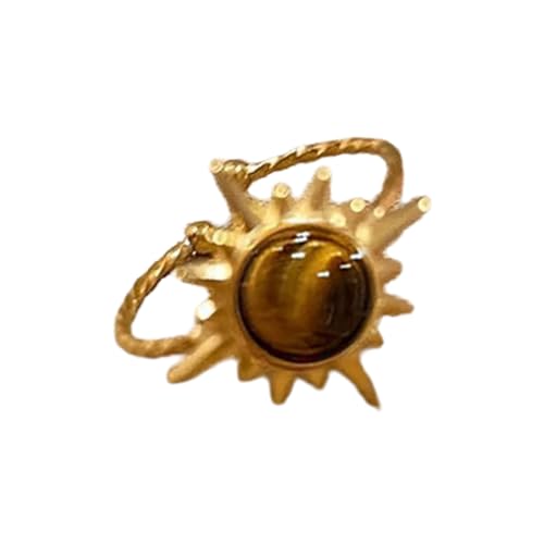 Retro Geometrische Braune Steinringe Verstellbare Ringe Urlaub Schmuck Accessoires Für Modische Frauen Mode Fingerring von XINGLIDA