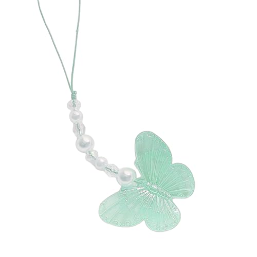 XINGLIDA Schmetterlinge Tassels Telefon Shell Kette Roman Telefon Lanyard Handstufe Acrylperlen Schlüsselbund Telefon Lanyard Dekoration Acrylperlenschlüsselkette von XINGLIDA