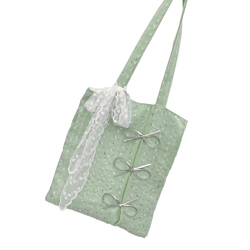 XINGLIDA Stilvolle Glitzernde Bögen Design Geräumige Handtasche Ergonomic Polyester Stoff Frauen Reise Essentielles Umhängetasche Leichte Funkelnde Strandtasche von XINGLIDA