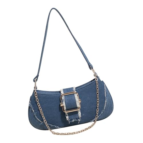 XINGLIDA Stilvolle Jean -Umhängetasche mit Kettendetail für Frauen lässig Reisen kompakte Achselbindungsbalken Außenhandtasche XINGLIDA Stilvolle Jean -Umhängetasche mit Kettendetail für Frauen lässig Reisen kompakte Achselbindungsbalken Außenhandtasche von XINGLIDA