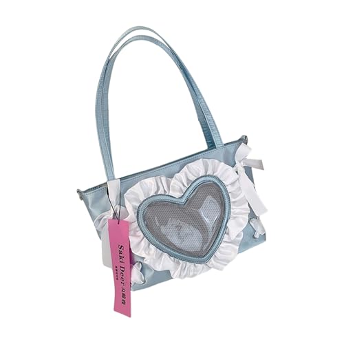 XINGLIDA Stilvolle Umhängetasche Herz Crossbody Schöne Itabag School Japanische Stile Messenger Für Pin Display Herz Schulter Japanischer Stil Messenger Itabag Schöne Crossbody von XINGLIDA