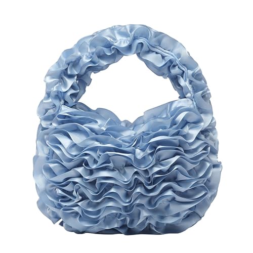 XINGLIDA Stilvoller Falten Spitzen Top Tasche Mit Reißverschluss Handtasche Für Frauen Geschäftsessen Und Lässige Reiseback Spitze Faltenhandtasche von XINGLIDA