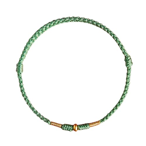 Verstellbare Handgewebte Rote Seilglück Armreifen Für Liebhaber Stilvolle Frauen Männer Fußkettchen Mit Goldener Perlen Modeschmuck Viel Glück Armband von XINGLIDA