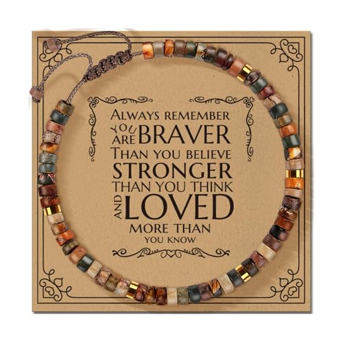 XINGLIDA Verstellbares Handgefertigtes Steinarmbanddekoration Für Alle Altersgruppen Mit Einer Segenkarte Und Mehrfarbigem Armband Multiple Color Addition von XINGLIDA