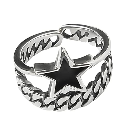Vintage Black Stars Open Statement Mode Bands Knöchel Ringe Schmuck Punk Verstellbare Fingerringe Schmuck Schmuck von XINGLIDA