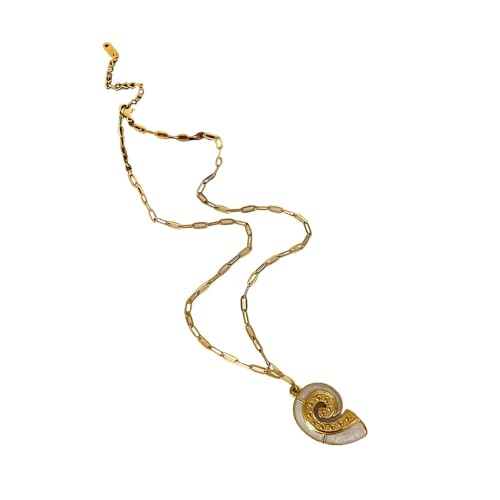 XINGLIDA Zeitgenössische Seesterne Und Muschelkette Mit Strasssteinen Inlay Und Öl Tropfdesigns Für Modische Frauen Muscheln Halskette von XINGLIDA