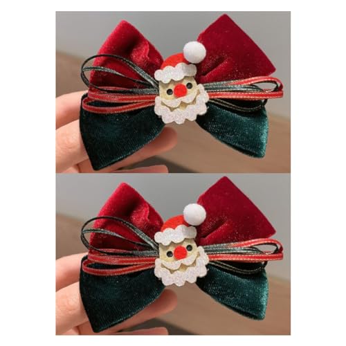 2 STÜCK süße Weihnachtshaarspangen Set Weihnachtsbaum Haarnadeln Bögen Snap Haarspangen Haarschmuck für Mädchen Frauen von XINGNIAO