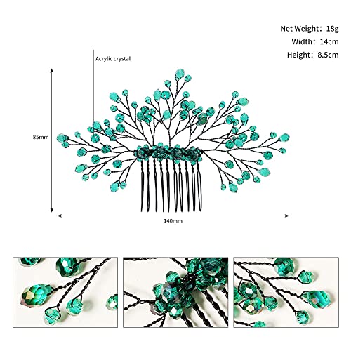 Hochzeit Haarkamm Perlen Kristall Seitenkämme Blumenhaar Seitenkamm Braut Strass Haarspangen Haarteile Hochzeit Haarschmuck für Frauen und Mädchen von XINGNIAO