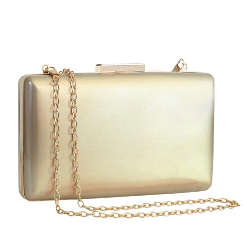 XINGSHUNFU Damen Abend Clutch Geldbörsen Lackleder Clutches Formelle Party Hochzeit Cocktail Ballbörse Handtaschen (Gold) von XINGSHUNFU