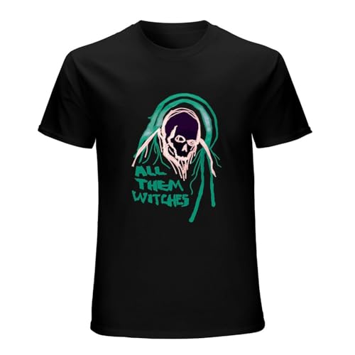 All Them Witches ATW Colourful Skull 100% Cotton Short Sleeve T-Shirt Black S von XINGYUE STAR