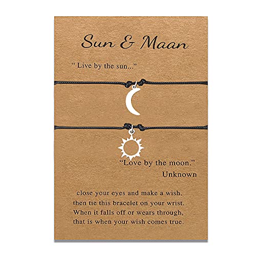 XINHU Sonne und Mond Stern Armband Herzförmiges Liebesarmband Bester Freund Paar Passendes Armband Für immer Versprechen Teen Mann Frau Geschenk Schmuck (Sun Moon Bracelet) von XINHU