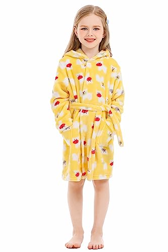 XINNE Unisex Baby Korallen Fleece mit Kapuze Morgenmantel Bademantel Jungen Mädchen Kleinkinder Pyjamas Nachtwäsche von XINNE