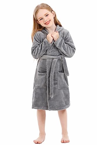 XINNE Unisex Baby Korallen Fleece mit Kapuze Morgenmantel Bademantel Jungen Mädchen Kleinkinder Pyjamas Nachtwäsche von XINNE