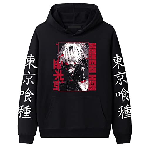 XINTAYEL Tokyo Ghoul Hoodie Kaneki Ken Bedrucktes Langarm-Sweatshirt Harajuku Lässiger Anime Cosplay Pullover Pullover für Damen Herren von XINTAYEL