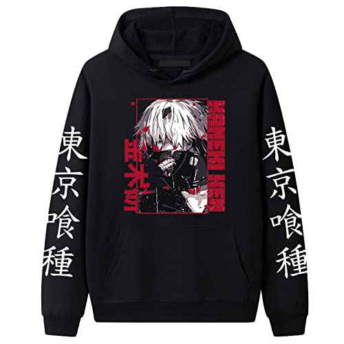 XINTAYEL Tokyo Ghoul Hoodie Kaneki Ken Bedrucktes Langarm-Sweatshirt Harajuku Lässiger Anime Cosplay Pullover Pullover für Damen Herren von XINTAYEL