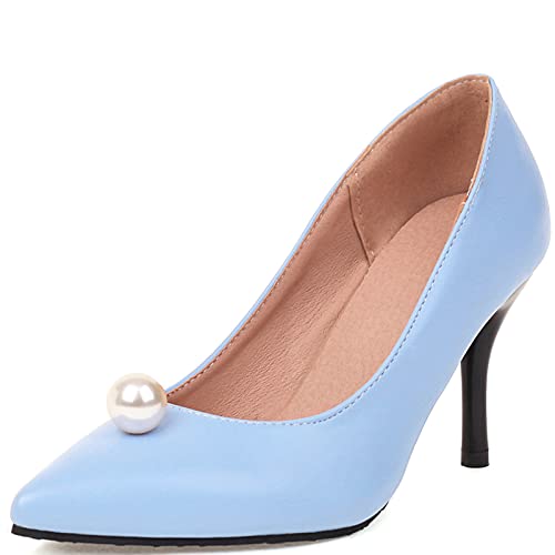 XINXINIO Einfache Business-Heels für Damen Spitze Pumps mit Dünnem Stöckelschuhe (Gelb, 46 EU) von XINXINIO