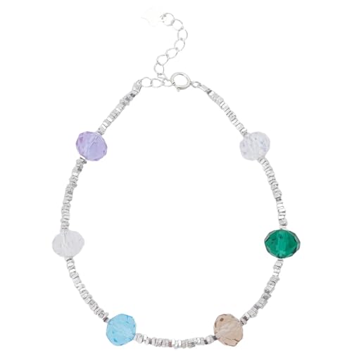 XINXINIO Sterlingsilber Regenbogen Kristall Armband mit Verlängerungskette - Geometrisches Schmuckstück XINXINIO Sterlingsilber Regenbogen Kristall Armband mit Verlängerungskette - Geometrisches Schmuckstück von XINXINIO