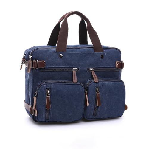 XINYASEE Aktentasche Reisetasche aus Segeltuch für die Freizeit Business Aktentasche mit großer Kapazität Handtasche Crossbody Schulter Rucksack Reisetasche (blau) von XINYASEE