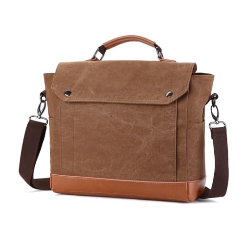 XINYASEE Leichte, wasserdichte Kuriertasche für Business, Shopping, Umhängetasche Laptop-Tasche mit doppeltem Verwendungszweck, multifunktional, geeignet für Schule und Reisen (braun) von XINYASEE