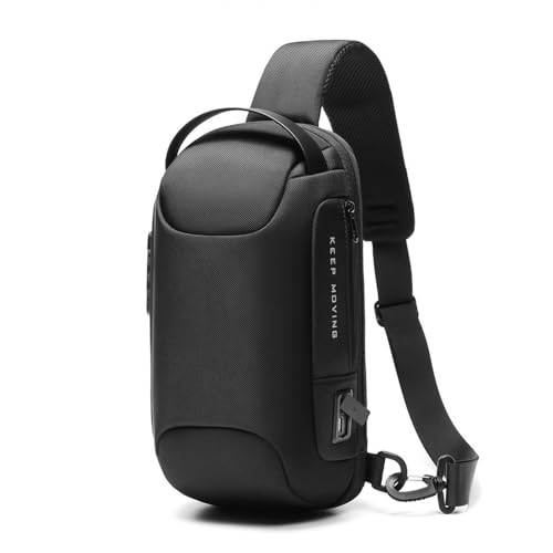 XINYASEE Neue Brusttasche, Crossbody-Tasche, multifunktionale wasserdichte Anti-Diebstahl-Brusttasche, Freizeit Schulranzen Business Herren Crossbody Schultertasche (Schwarz) von XINYASEE